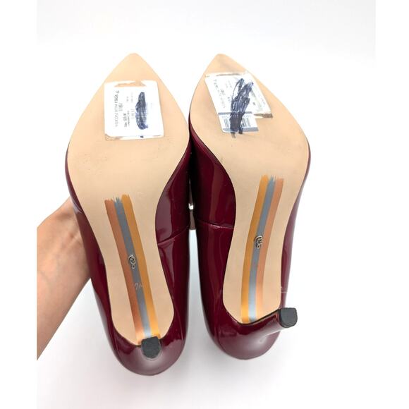 Sam Edelman Hazel Pointed Toe Women's Pump Holly Red Patent Leather US7.5M - Picture 8 of 11